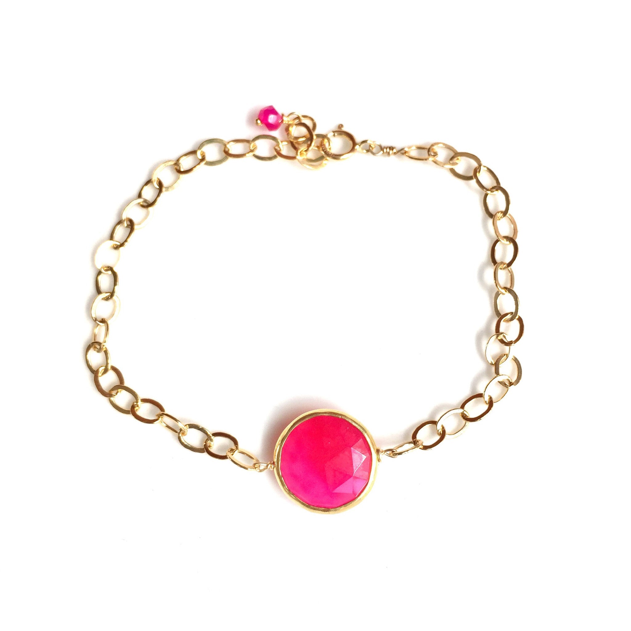 Bracelet - Hot Pink Chalcedony