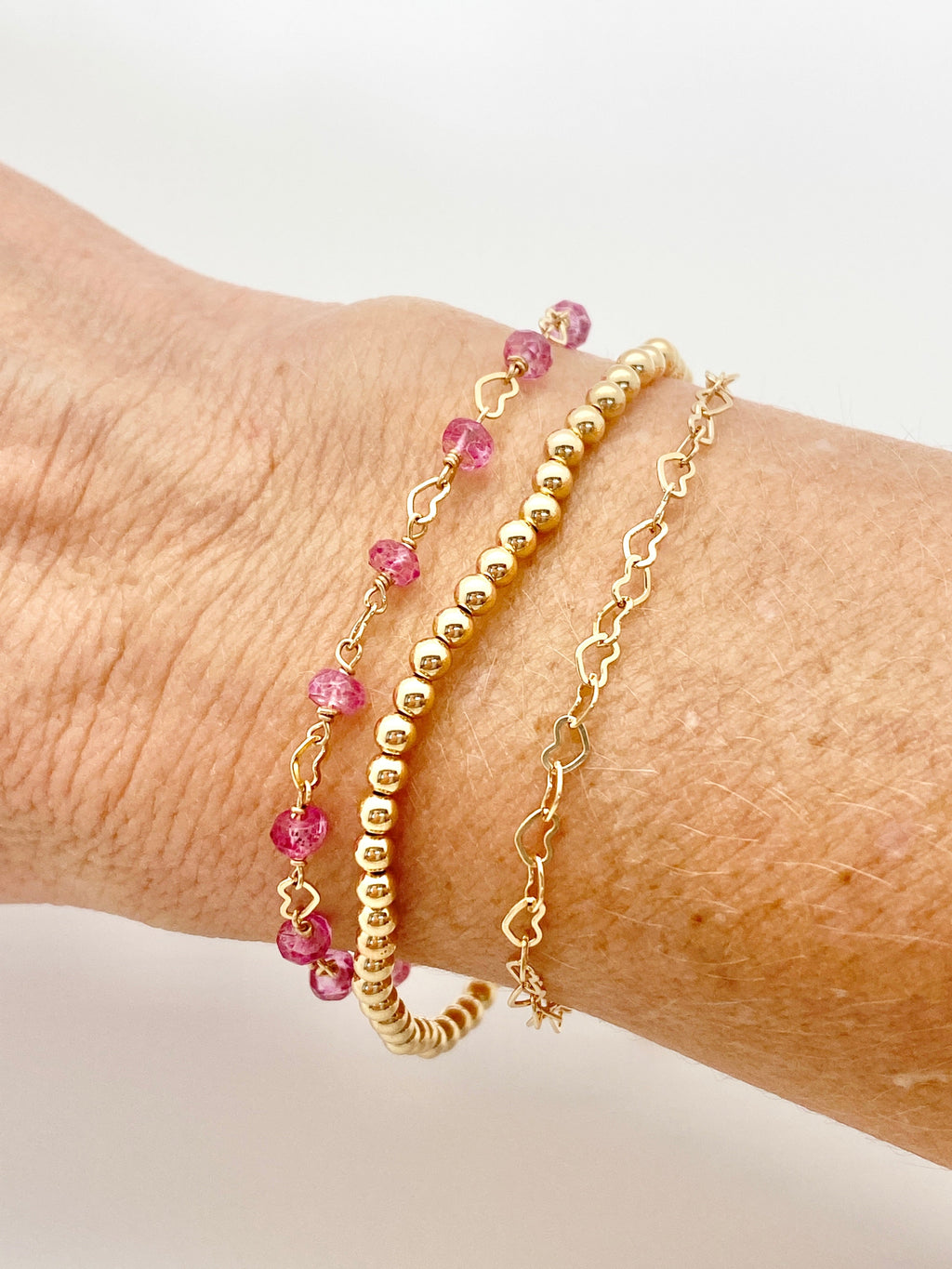 Chain Bracelet - Sweethearts & Pink Topaz